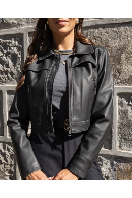 Jaqueta Bárbara em PU estonado