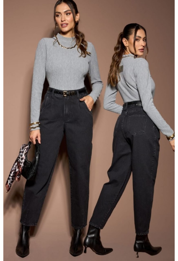 Calça Jeans baggy preta