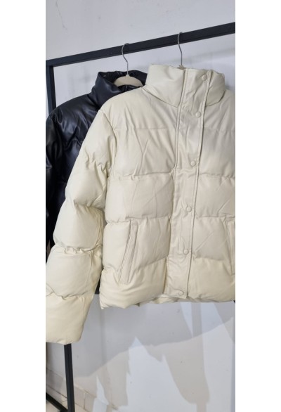 Jaqueta Puffer Couro PU